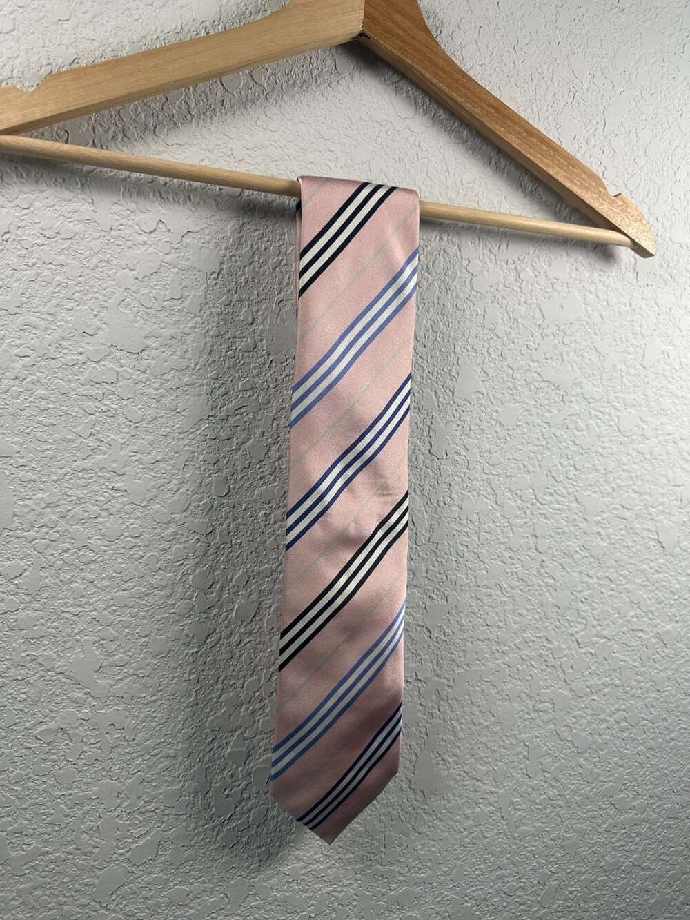 Burberry London Striped Silk Tie Pink